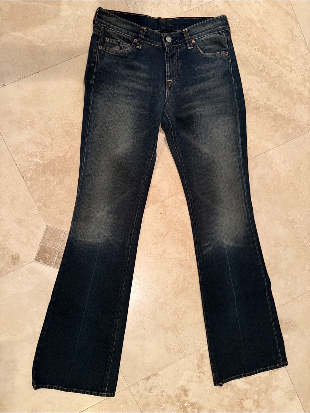 Vintage 7 For All Mankind Classic Dark Wash Flare Leg Jean 26/34 NWT